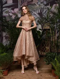 Abiti da festa Abiti da ballo dorati da sera eleganti Abito alla moda per ragazze giovani Organza con paillettes formale di lusso