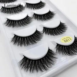 LANJINGLIN 10 boxes / lot mink eyelashes natural long false eyelashes 100% handmade soft 3d mink lashes makeup faux cils G811 240123