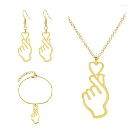 Заколки для волос, простой дизайн, полые серьги золотого цвета для женщин, браслеты с жестами, браслеты, серьги в форме сердца, подарок