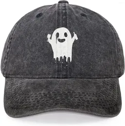 Ball Caps Ghost Baseball Cap Damen Hut für Männer Hüte Frauen Papa Vintage Plain Halloween Black Denim