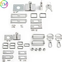 1/5/10Sets Stainless Steel Metal Hanger Clasp Locks Bag Hardware Accessories For Women's Handbag Clasp Lock Buckle Leather Craft 240119