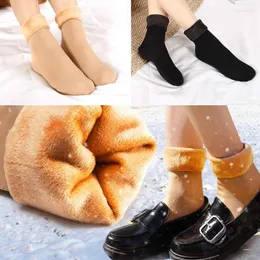 Women Socks 1Pair Winter Thicken Warm Bed Sock For Solid Color Plush Lined Ankle Unisex Soft Fleece Seamless Floor