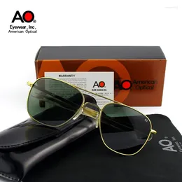 Sunglasses American AO Men Army Military Aviation Pilot Sun Glasses Woman Luxury Brand Vintage With Original Box