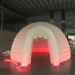 6m färgbyte LED -belysning Uppblåsbar kupoltält upplyst Blow Up igloo Party Tält för utställning