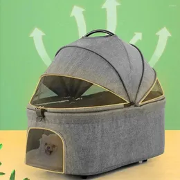 Carrinho de bebê para transporte de gatos, leve e dobrável, para viagem ao ar livre, respirável, carrinho de bebê com peso de 15 kg para cães pequenos