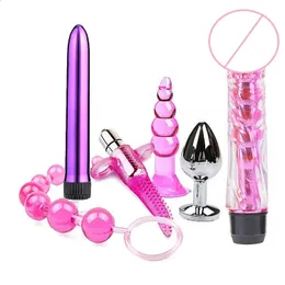 6 pçs/set bala anal plug silicone quintal vibratório massagem vara adulto erótico g-ponto orgasmo para homens mulheres casal brinquedos sexuais 240126