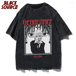 Men's T Shirts Vengeance T-Shirts Men Anime Manga Awesome Cotton Tee Shirt Crew Neck Short Sleeve Unique Clothes