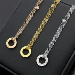 316L Stainless Steel Plating 18K Gold Diamond Pendant Necklace Fashion Love Necklace for Women New Designer Jewelry275c