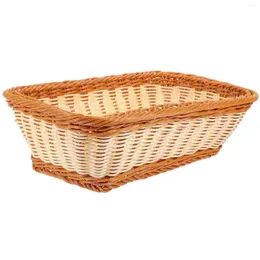 Zestawy naczyń obiadowych Rattan Chleba Basket Tray Tkeven Storage Practical Snack Uchwyt do domu dla owoców domowych