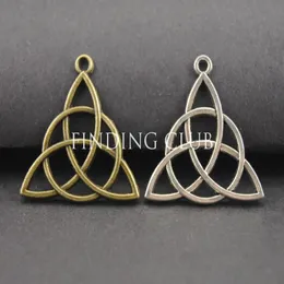 200pcs 2 renk Knot Triquetra Charms Kolye Metal Bilezik Kolye Takı Bulguları A107 A3132087