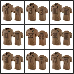 Tennessee''Titans''Men 22 Derrick Henry 31 Kevin Byard 17 Ryan Tannehill 10 DeAndre Hopkins Mulheres Juventude Personalizada Brown Salute To Service Limited Jersey