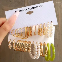 Dangle Earrings Fashion Geometric Metal Women's Set Boho Butterfly Pearl For Women Party Jewelry Gifts
