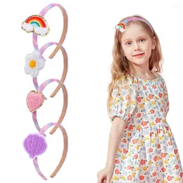 Haarschmuck 1PC Schöne Regenbogen Haarband Für Mädchen Glitter Hoop Nette Blume Shell Clip Stirnband Kinder Geschenke Baby Kleinkind