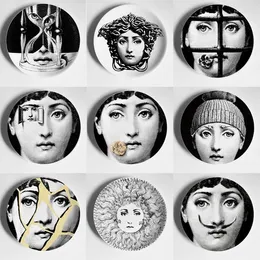 Dekoratif Figürinler Yaratıcı Plakalar Avrupa Desen Seramik Duvar Asma Oturma Odası Arka Plaka Nordic Style