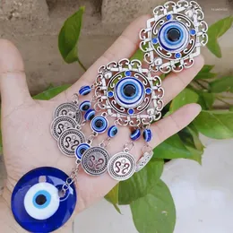 Decorative Figurines Turkish Blue Evil Eyes Amulet Elephant Wall Hanging Lucky Pendant Protection Wind Chimes Garden Home Car Decoration