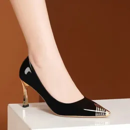 In nero speciale testa modello a spirale moda donna scarpe a punta tacco fine matrimonio tacchi alti banchetto discoteca con scarpe 240130