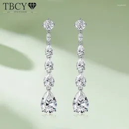 ダングルイヤリングtbcyd 16.98cttw d color full moissanite drop for women s925 sterling silver long tassel diamond earstust