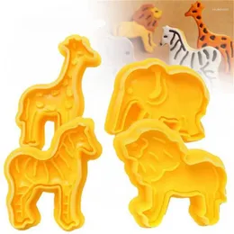 Stampi da forno 4 Pz/set Leone Giraffa Zebra Forma di Elefante Animale di Plastica Fondente Taglierina Del Biscotto Torta Del Biscotto Della Muffa Della Decorazione