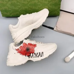 Rhyton Tasarımcı Ayakkabı Erkek Kadın Platform Spor Sabahları Ace Screener Canvas Sıradan Moda Eski Baba Ayakkabı Erkekleri Lüks Vintage Logo Tıknaz Deri Basılı Eğitimler 1.25 31