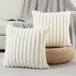 Подушка из искусственного меха кролика, чехол 45x45 см, супер мягкие пушистые лохматые подушки, чехол для домашнего декора, плюшевые чехлы