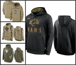 Felpa con cappuccio con cappuccio Los Angeles''Rams''Men Women Youth Salute to Service Sideline Performance