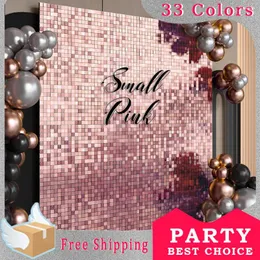 Party Decoration Shimmer Wall Backdrop Panels 6-18PCS Square Sequin Decor For Disco Birthday Anniversary