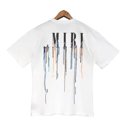 Masowe męskie koszule amir designerka drukowane topy tee man t-shirt jakość bawełny swobodny krótki rękaw Hip Hop Streetwear Tshirts Amiirl