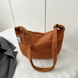 Evening Bags ISKYBOB Large Capacity Corduroy Crossbody Bags Fashion Women Men Shoulder Messenger Bag Solid Color Purse Handbag Totes 2024
