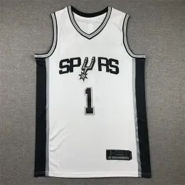 농구 유니폼 San Antonio''spurs'''men Youth Victor Wembanyama Draft No.1 Jersey 2023 White Black Green Jersey 330