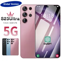 Helt ny original S23 Ultra Smartphone 7,3 tum HD Fullskärm Face ID 16 GB+1TB mobiltelefoner Global version