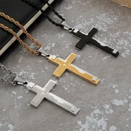 Kolye Kolyeleri Titanyum Çelik Çapraz Erkekler İncil Krest Paslanmaz Dini Mücevherat