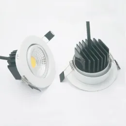 5W 7W 9W 12W Dimble LED Downlight 110V 220V Spot LED -lampor Partihandel Dimble Cob LED -plats infälld lampor White LL