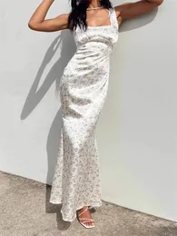 Повседневные платья Wsevypo, элегантное праздничное платье с цветочным принтом, 2024, женское праздничное платье без рукавов с кружевной отделкой и квадратным вырезом, Vestidos