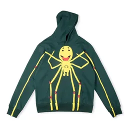 24SS Heavy Made Europe USA Letter Web Smile Face Puff Print Hoodie Autumn Winter Hoody Fashion Men Women Cotton Pullover Hooded Sweatshirt 0203