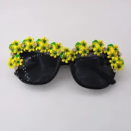 Sunglasses 2024 Flower Baroque Women's Lentes Oculos Gafas De Sol Feminino Lunette Soleil Flowers Sun Glasses Mujer