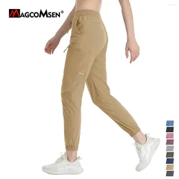 Женские брюки MAGCOMSEN, походные брюки-карго для бега, быстросохнущие легкие повседневные спортивные штаны, женские брюки для тренировок на открытом воздухе