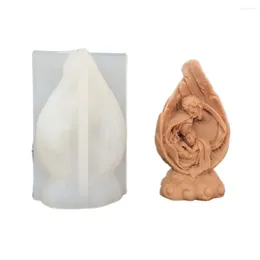 Ferramentas de artesanato católico jesus família silicone vela molde 3d virgem maria escultura gesso resina fazendo artesanal diy artesanato decoração