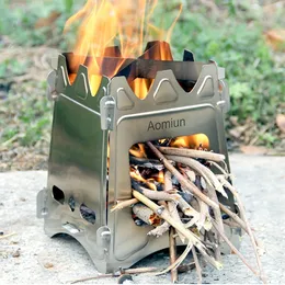 Camping Stove Compact Folding Wood Stove Tourist Burner for Outdoor Camping Cooking Picnic Survival Barbecue Equipment 240202