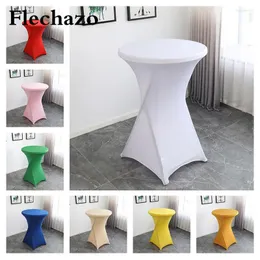 Bord kjol el bröllop dekoration cocktail bar set fast färg polyester runda bankett elastiska kjolar godis födelsedagsfester design