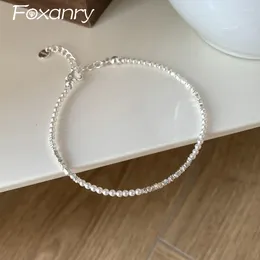 Braccialetti di collegamento Foxanry Braccialetto di perle con perline geometriche irregolari per le donne Ragazze Minimalista Alla moda Elegante romantico Regali di fidanzamento gioielli