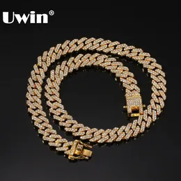 UWIN Micro pavimentato 12mm SLink Miami Collane cubane Hiphop Uomo Strass ghiacciati Gioielli di moda Goccia 240125