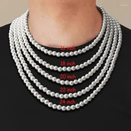 Ожерелья с подвесками HNSP 8 мм, ожерелье из искусственного жемчуга для мужчин и женщин, колье на шею, темперамент, простые ювелирные изделия ручной работы из бисера