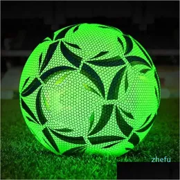 Balls Style Glowing Football Reflective Nightlight Size 4 5 Pu Non Slip Ball Adt And Childrens Training Drop Delivery