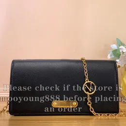 12A Upgrade Mirror Quality Designer Small Wallet On Chain Bag Luxurys Womens Handbags Brown Coated Canvas Bags Black Embossed Purse Crossbody Lily Shoulder Box Bag