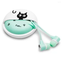 Kedi Kulak Kablolu Kulaklık Kulaklıkları Mikrofon Stereo 3.5mm Çocuk Kulaklıkları Akıllı Telefon MP3 İPOD PC Müzik İçin Sevimli Macaron Kılıfı