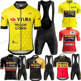 Maglia da ciclismo Jumbo Visma France Tour Set Belgio Slovenia Danimarca TDF Abbigliamento Uomo Summer Road Bike Shirt Suit 240202