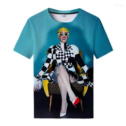 Erkek Tişörtleri Şarkıcı Cardi B 3D Baskı T-Shirt Erkekler Hip Hop Serin Yuvarlak Boyun Tees Sıraslı Kısa Kol Üstleri