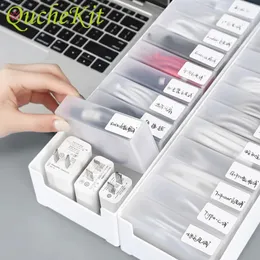 105 rutnät Desktop Wire Cable Organizer Box Frosted Plastic Data Line Storage Container USB Jewelry Home Organization 240125