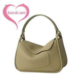 Famicare Frauen Handtasche Rindsleder Echt Leder Kleine Dame Schulter Tasche Weibliche Mittagessen Tasche Geometrische Design Umhängetasche Messenger 240130