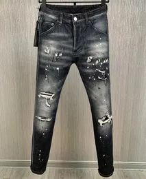 TR APSTAR DSQ Jeans da uomo D2 Hip Hop Rock Moto DSQ COOLGUY JEANS Design Strappato Denim Biker slim DSQ Jeans da uomo 9886 colore nero